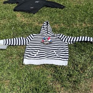 Black and White Striped Nautical Hoodie